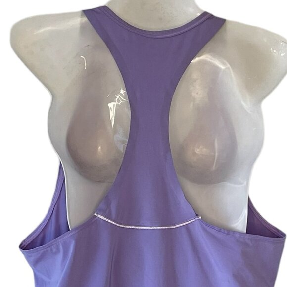 Athleta Racerback Tank Lavender with Perforated Peplum and Scoop Neck Size M - Picture 5 of 7